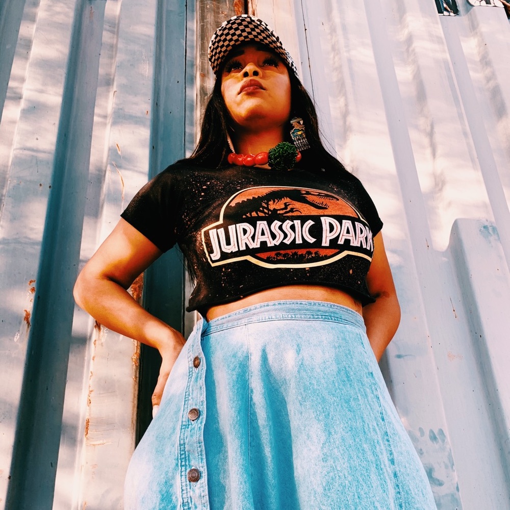 Vintage Jurassic Park cropped top-Large